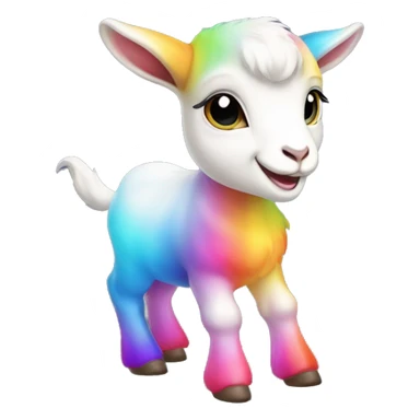 baby goat, rainbow, fruity, jelly, glow, colorful sticker
