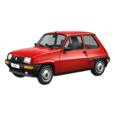 Renault 5 rouge sticker