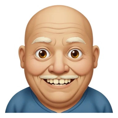 Fat homeless old bald man with missing teeth sticker