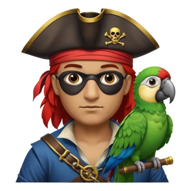 pirate and parrot sticker