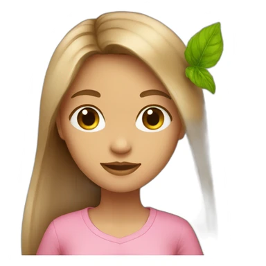 Light brown long hair girl pink shirt with mojito  sticker
