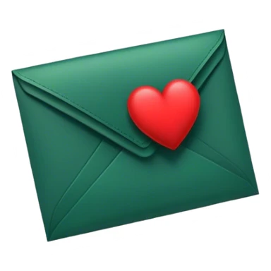 dark emerald envelope with heart  sticker