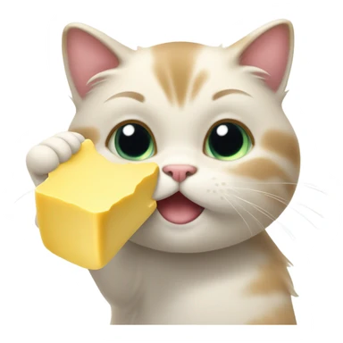 Cat eating butter sticker