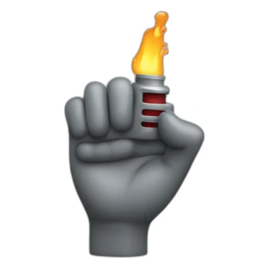 Graue Handgranate mit Gesicht sticker