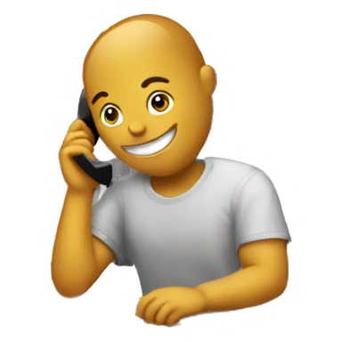 Sitting and talking on the phone in front of a pc sticker