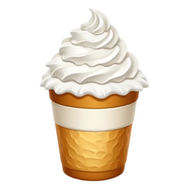 Whipped cream in a small to-go cup sticker