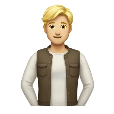 Man with blonde hair with his arms across his chest  sticker