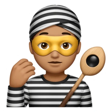 A theif robber emoji,Stripped shirt.eye mask. sticker