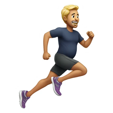 running pregnant man sticker
