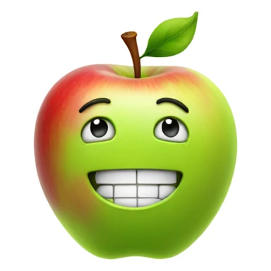 Apple with smiley face and thumbs up sticker
