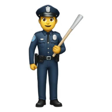 policeman with baton sticker
