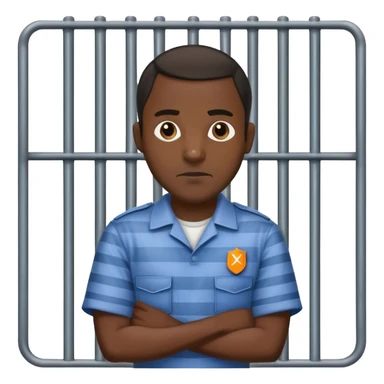 A dark man in jail sticker