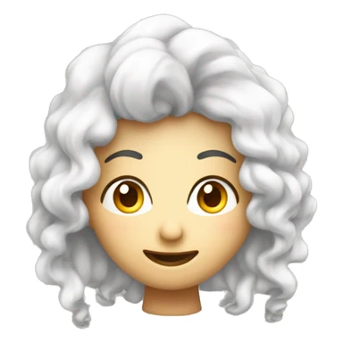 Faccia di perona con capelli ricci bianco di carnagione occhi scuri che gli viene una lampada come se avesse avuto un idea sticker