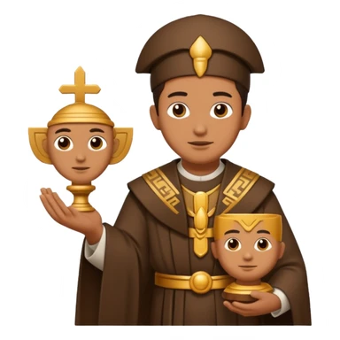 Ancient  mpriests with sculpture sticker