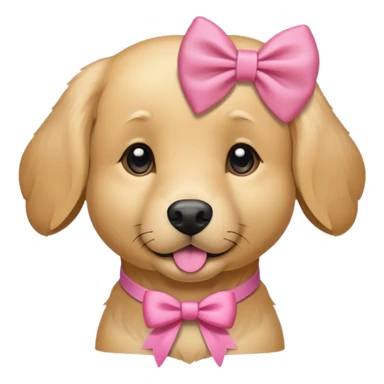 A retriever with a pink bow on it head  sticker