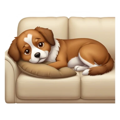 tired dog lying on a sofa sticker