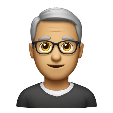 Hombre sin pelo en la cabeza y con lentes sticker