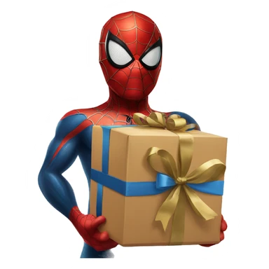 Spider-Man gives a gift sticker