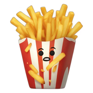 exploding French fries  sticker