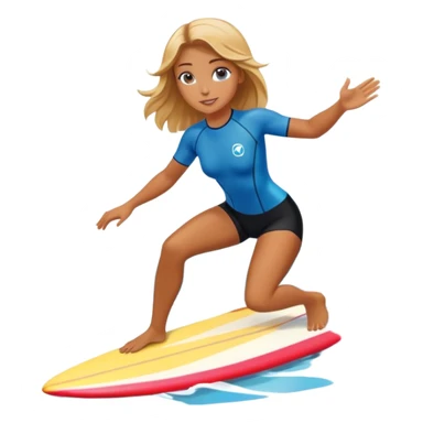 beautiful girl do surfing sticker