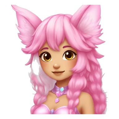 Anthro Shiny Pastel Pink Anime Chibi Fairy Fakémon Fur Sona sticker