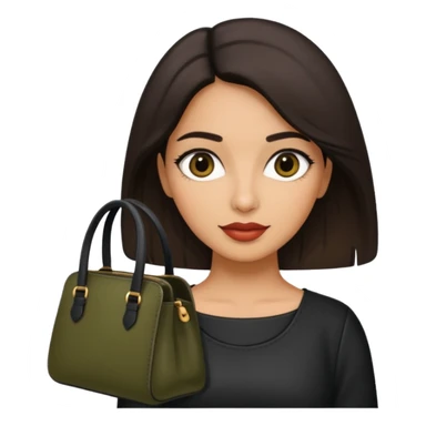 italian female with italian fashion style, holding bag sticker