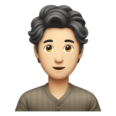 korean guy with curtains hair sticker