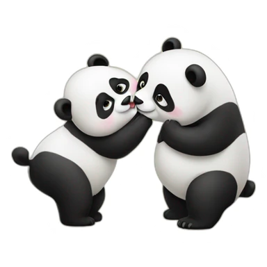 panda kiss sticker