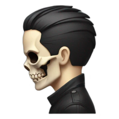 Skull with slicked back hair akira body sticker