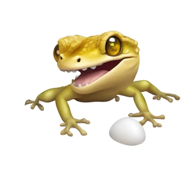 gecko emerges from egg sticker