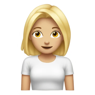 blonde girl hiding behind hands sticker