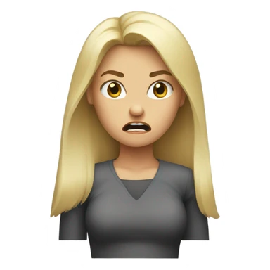 Blond girl angry  sticker