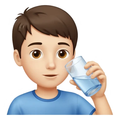 boy drinking water sticker