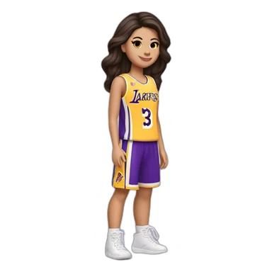 selena gomez with yellow lakers jersey sticker
