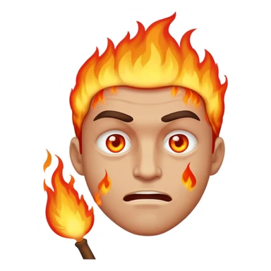 Man hungry with fire sticker