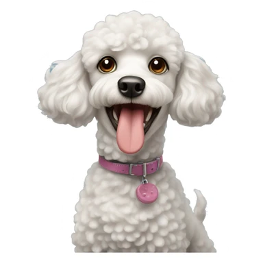 poodle dog with tongue out sticker
