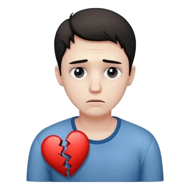 sad man with broken heart sticker
