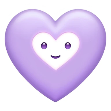 white heart with a soft lavender glow sticker