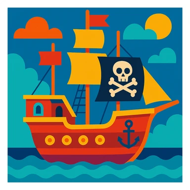 pirate ship sticker