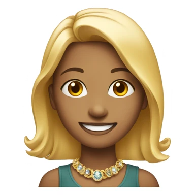 smiling girl with jewelry sticker