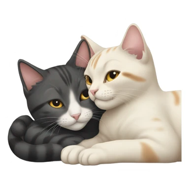 Two cats cuddling  sticker