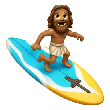 Jesus riding a surfboard sticker