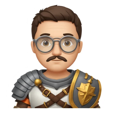 scientist, wearing gladiator cloth, big round glassed sticker