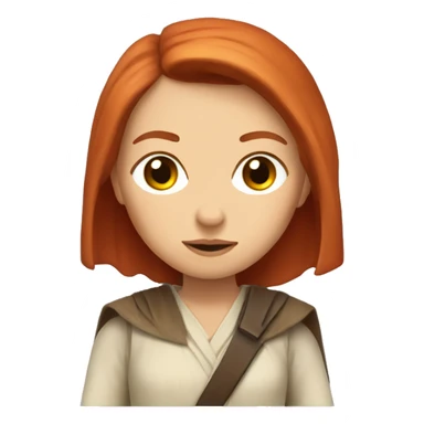 Red haired girl Jedi knight  sticker
