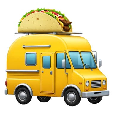 yellow tacos truck. sticker