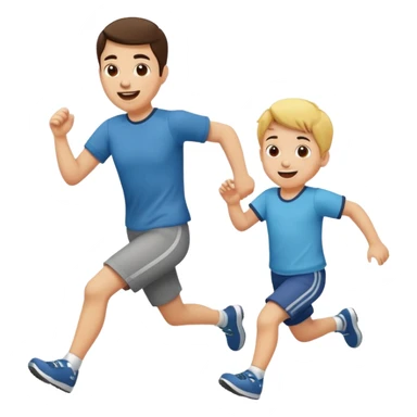 Running after a toddler sticker