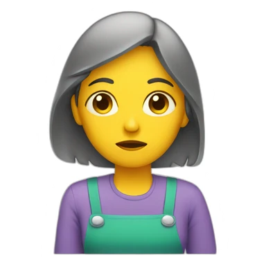sad cleaning woman sticker