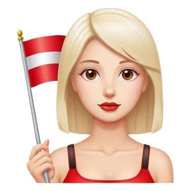 woman with polish flag sticker