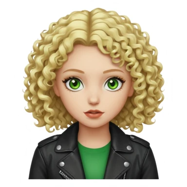 Bad Girl blonde curly Hair 
Green eyes sticker