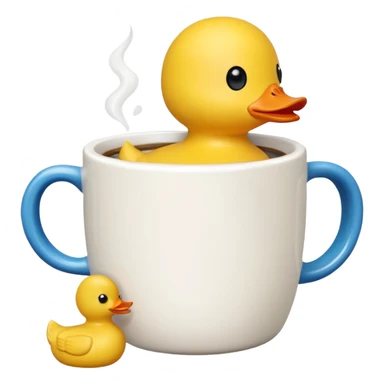 Ruber duck drinking coffee sticker